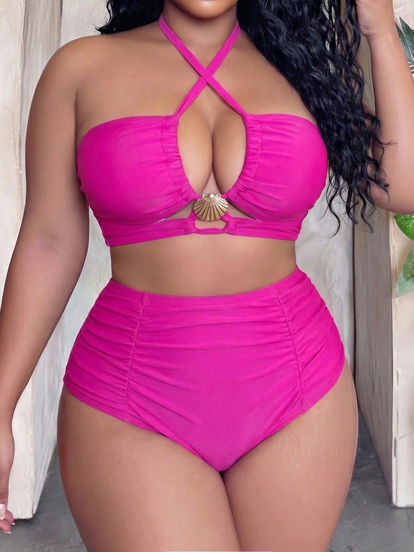 Biquíni Plus Size Cintura Alta Camila